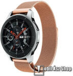  Okosóra milánói szíj - rozsdamentes acél, mágneses - ROSE GOLD - 234 mm hosszú, 22mm széles, max 220mm-es csuklóra - SAMSUNG Galaxy Watch 46mm / SAMSUNG Gear S3 Classic / SAMSUNG Gear S3 Frontier