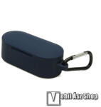  Szilikon védő tok Microsoft Surface Earbuds TWS fülhallgató-hoz - karabiner, töltőnyílás - SÖTÉTKÉK