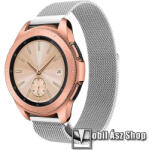  Okosóra milánói szíj - rozsdamentes acél, mágneses - EZÜST - 235 mm hosszú, 20mm széles, max 225mm-es csuklóra - SAMSUNG Galaxy Watch 42mm / HUAWEI Watch GT 2 42mm