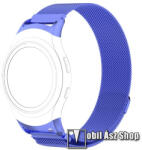  Okosóra milánói szíj - rozsdamentes acél - KÉK - fém háló kialakítás, mágneses, 245mm hosszú, 20mm széles - SAMSUNG Gear Fit 2 SM-R360 / SAMSUNG Gear Fit 2 Pro SM-R365