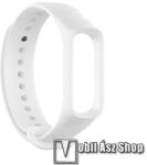  Okosóra szíj - FEHÉR - szilikon, Twill mintás - 98mm + 118mm hosszú - SAMSUNG SM-R375 Galaxy Fit e
