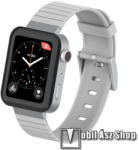 Okosóra szíj - szilikon - FEHÉR - 150mm-től 210mm-es méretű csuklóig ajánlott, 112mm + 90mm hosszú, 18mm széles - Xiaomi Mi Watch (For China Market) / Fossil Gen 4 / HUAWEI TalkBand B5