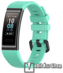  Okosóra szíj - CYAN - szilikon, Twill mintás - 93mm + 121mm hosszú, 16mm széles - HUAWEI Band 3 Pro