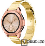 Okosóra szíj - ARANY - rozsdamentes acél, csatos, 185mm hosszú, 20mm széles, max 215mm-es csuklóra - SAMSUNG Galaxy Watch 42mm / Xiaomi Amazfit GTS / SAMSUNG Gear S2 / HUAWEI Watch GT 2 42mm / Galaxy 