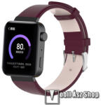  Okosóra szíj - BARNA - valódi bőr - 18mm széles, 155-198mm átmérőjű csuklóméretig - Xiaomi Mi Watch (For China Market) / Fossil Gen 4 / HUAWEI TalkBand B5