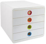 EXACOMPTA Irattároló, műanyag, 4 fiókos, EXACOMPTA "Pop-Box", fehér (EX314398D) - onlinepapirbolt