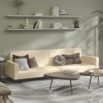 vidaXL Canapea extensibilă cu 2 locuri, crem, catifea (375946) Canapea