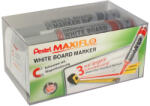 Pentel Táblamarker+törlő készlet 2, 5mm, kerek hegyű, Maxiflo Pentel, 4 klf. szín