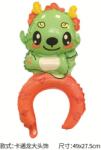 Flippy Balon din Folie Metalizata, Flippy, Tip Coronita, Model Dragon, Ambalaj Individual, Pai Inclus, Umflare cu Aer sau Heliu, 49 x 27.5 cm, Verde (teo-134266)