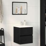 vidaXL fekete tölgy szerelt fa mosdószekrény 41x38, 5x45 cm (862541)