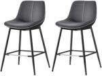 VASAGLE Bárszék 2 db-os szett ergonomikus háttámlával, ülésmagasság 62 cm, tintafekete (LBC088B01) - tutihome
