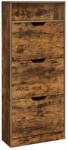 VASAGLE cipős szekrény 3 füles 24 x 60 x 139 cm, vintage barna (LBC046B01)