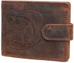 Berledor süllő mintás barna férfi bőr pénztárca (LE-1610-L Zan1 R/TAN HUNTER)