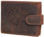 Berledor ponty mintás barna férfi bőr pénztárca (LE-1610-L Carp1 R/TAN HUNTER)