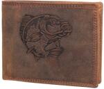 Berledor ponty mintás barna férfi bőr pénztárca (LE-1610 Carp1 R/TAN HUNTER)