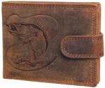 Berledor süllő mintás barna férfi bőr pénztárca (LE-1605-L Zan1 R/TAN HUNTER)