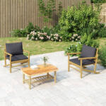 vidaXL bambusz kerti dohányzóasztal 90 x 55 x 37 cm (363463)