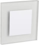 Kanlux 0, 8W, 15 lm, 12V, 6500K, 75x75 mm hideg fehér süllyeszthető szögletes rozsdamentes acél lépcsővilágító - 50 000 h élettartam (26841)