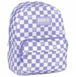 DERFORM BackUp 2000-es évek hátizsák - 1 rekeszes - Lila-fehér kockás (PLB6F29) (PLB6F29)