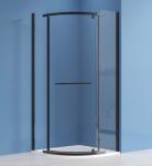 Roltechnik JANDIS 90x90 cm íves zuhanykabin transparent üveggel, matt fekete N0801 (N0801)