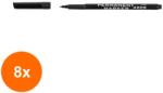 KOH-I-NOOR Set 8 x Marker Permanent, Varf Subtire, Negru (HOK-8xKH-K4202-38N)