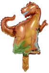 Flippy Balon din Folie Metalizata, Flippy, Mini Figurine Dinozauri, Model T-Rex, Tematica Aniversare, 48x34 cm, Ambalaj Individual, Pai Inclus, Umflare cu Aer sau Heliu, Multicolor (teo-127409)