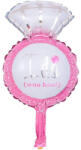 Flippy Balon din Folie Metalizata, Flippy, Mini Figurine Nunta, Model Inel de Logodna, Tematica Cerere in Casatorie, 46x23 cm, Ambalaj Individual, Pai Inclus, Umflare cu Aer sau Heliu, Roz (teo-127424)
