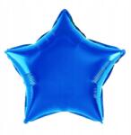 Flippy Balon din Folie Metalizata, Flippy, Figurina Stea, Model Simplu, Tematica Aniversare, 40 cm, Ambalaj Individual, Pai Inclus, Umflare cu Aer sau Heliu, Albastru (teo-130823)