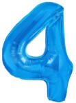 Flippy Balon din Folie Metalizata, Flippy, Figurina Cifra, Tema Aniversare 100 cm, Ambalaj Individual, Pai inclus, Umflare cu Aer sau Heliu, Albastru, Cifra 4 (teo-127080)