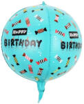 Flippy Balon din Folie Metalizata, Flippy, Figurine 4D, Model Happy Birthday, Tematica Aniversara Bombonele, 63x24 cm, Ambalaj Individual, Pai Inclus, Umflare cu Aer sau Heliu, Blue (teo-127296)