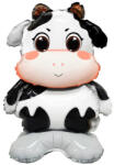 Flippy Balon din Folie Metalizata, Flippy, Mini Figurine Animalute, Model Vacuta, Tematica Aniversare, 38x58 cm, Ambalaj Individual, Pai Inclus, Umflare cu Aer sau Heliu, Multicolor (teo-127448)