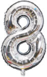 Flippy Balon din Folie Flippy, Cifra 8, 81 cm, Pentru Aer sau Heliu, Bulk, Argintiu (teo-126252)