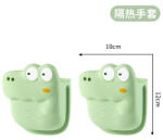 Flippy Manusa din Silicon pentru Cuptor, Flippy, Anti-Alunecare, pentru Capace, Oale, Tigai, de Uz Casnic, Rezistent la Temperaturi Inalte, Model Animat, 10x12 cm, Verde (teo-131673)