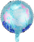 Flippy Balon din Folie Metalizata, Flippy, Mini Figurina Rotunda, Model Caluti de Mare, Happy Birthday, Tematica Aniversare, 45 cm, Ambalaj Individual, Pai Inclus, Umflare cu Aer sau Heliu, Multicolor (teo-1