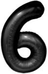 Flippy Balon din Folie Metalizata, Flippy, Figurina Cifra, Tema Aniversare 100 cm, Ambalaj Individual, Pai inclus, Umflare cu Aer sau Heliu, Negru, Cifra 6 (teo-129112)