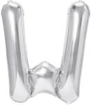 Flippy Balon Folie Metalizata Litera W, Flippy, 80 cm, Umflati cu Heliu sau Aer, Ambalaj Individual, Pai inclus, Argintiu (teo-129477)