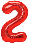 Flippy Balon din Folie Metalizata Flippy, Figurina Cifra, Tema Aniversare 40 cm, Ambalaj Individual, Pai inclus, Umflare cu Aer sau Heliu, Rosu, Cifra 2 (teo-129168)