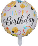 Flippy Balon din Folie Metalizata, Flippy, Figurine, Model 6, Happy Birthday, Tematica Aniversare, 45 cm, Ambalaj Individual, Pai Inclus, Umflare cu Aer sau Heliu, Multicolor (teo-127384)