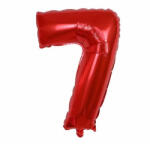 Flippy Balon din Folie Metalizata Flippy, Figurina Cifra, Tema Aniversare 100 cm, Ambalaj Individual, Pai inclus, Umflare cu Aer sau Heliu, Rosu, Cifra 7 (teo-129103)
