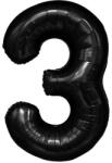 Flippy Balon din Folie Metalizata, Flippy, Figurina Cifra, Tema Aniversare 80 cm, Ambalaj Individual, Pai inclus, Umflare cu Aer sau Heliu, Negru, Cifra 3 (teo-129149)