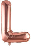 Flippy Balon Folie Metalizata Litera L, Flippy, 100 cm, Umflati cu Heliu sau Aer, Ambalaj Individual, Pai inclus, Rose Gold (teo-129414)
