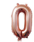 Flippy Balon din Folie Flippy, Cifra 0, 81 cm, Pentru Aer sau Heliu, Bulk, Roz Auriu (teo-126177)