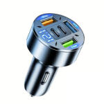 Flippy Incarcator Auto 5 in 1, Flippy, 3 x Port USB Fast Charge QC3.1 si 2 x Type C, PD 65W, Negru (teo-132794)