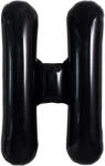 Flippy Balon Folie Metalizata Litera H, Flippy, 40 cm, Umflati cu Heliu sau Aer, Ambalaj Individual, Pai inclus, Negru (teo-129358)