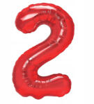Flippy Balon din Folie Metalizata Flippy, Figurina Cifra, Tema Aniversare 100 cm, Ambalaj Individual, Pai inclus, Umflare cu Aer sau Heliu, Rosu, Cifra 2 (teo-129098)
