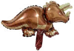 Flippy Balon din Folie Metalizata, Flippy, Mini Figurine Dinozauri, Model Triceratops, Tematica Aniversare, 47x32 cm, Ambalaj Individual, Pai Inclus, Umflare cu Aer sau Heliu, Multicolor (teo-127407)