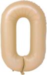 Flippy Balon din Folie Metalizata, Flippy, Model Cifra 0, 100 cm, Ambalaj Individual, Pai Inclus, Crem (teo-131275)