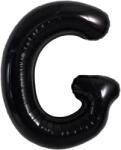 Flippy Balon Folie Metalizata Litera G, Flippy, 40 cm, Umflati cu Heliu sau Aer, Ambalaj Individual, Pai inclus, Negru (teo-129357)
