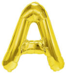Flippy Balon Folie Metalizata Litera A, Flippy, 80 cm, Umflati cu Heliu sau Aer, Ambalaj Individual, Pai inclus, Auriu (teo-129429)