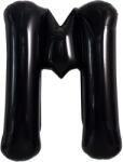 Flippy Balon Folie Metalizata Litera M, Flippy, 40 cm, Umflati cu Heliu sau Aer, Ambalaj Individual, Pai inclus, Negru (teo-129363)